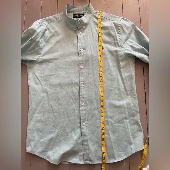 Ralph Lauren Custom Fit Band Collar Shirt XXL Y2K Vintage - Picture 10 of 11